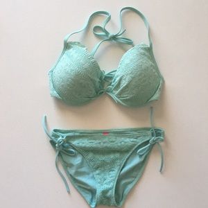 Victoria’s Secret Turquoise Crochet Bikini